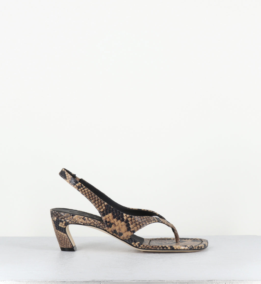 Tongs à talon en cuir serpent - DDE56 DIAMANTE SABBIA