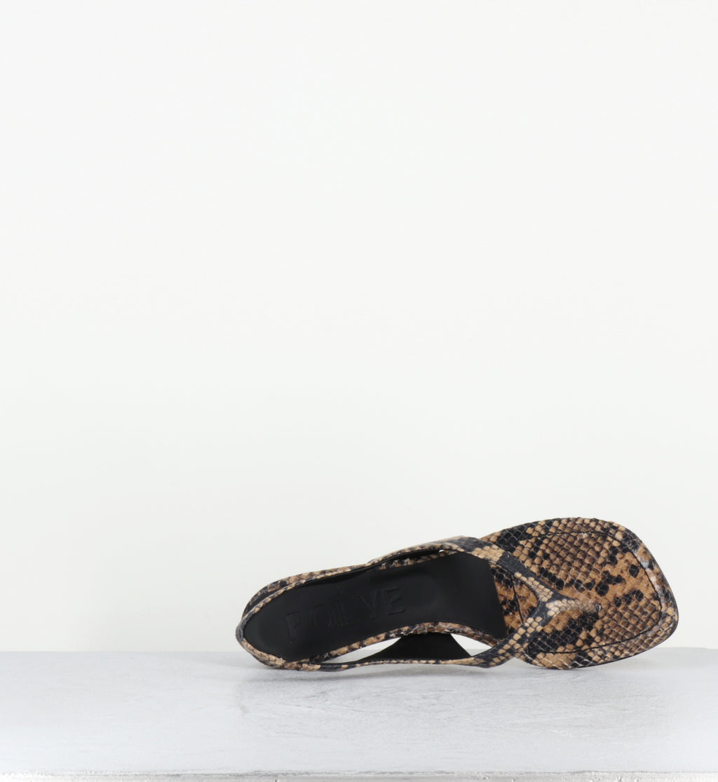 Tongs à talon en cuir serpent - DDE56 DIAMANTE SABBIA