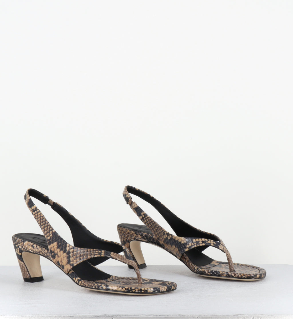 Tongs à talon en cuir serpent - DDE56 DIAMANTE SABBIA