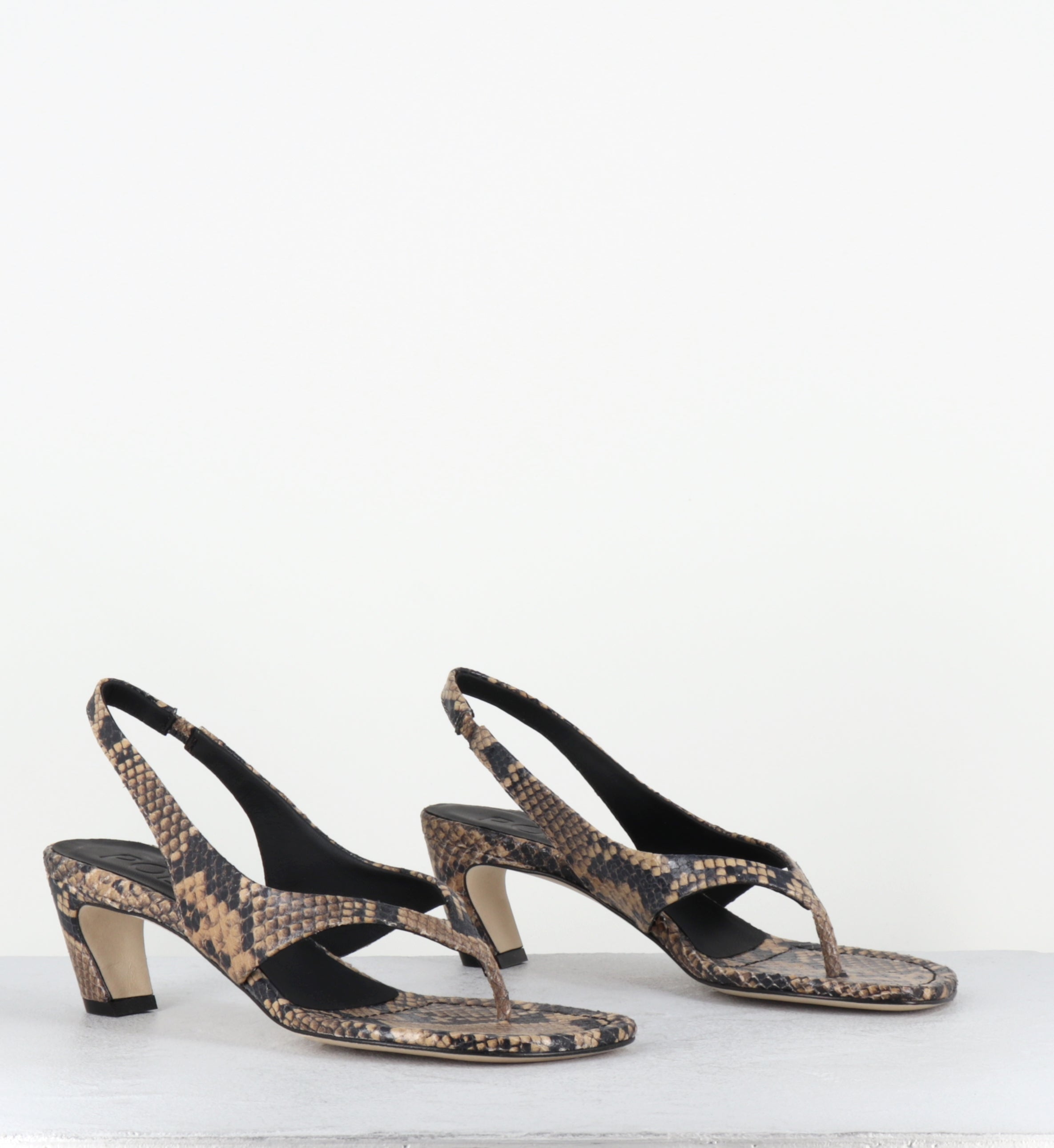 Tongs à talon en cuir serpent - DDE56 DIAMANTE SABBIA