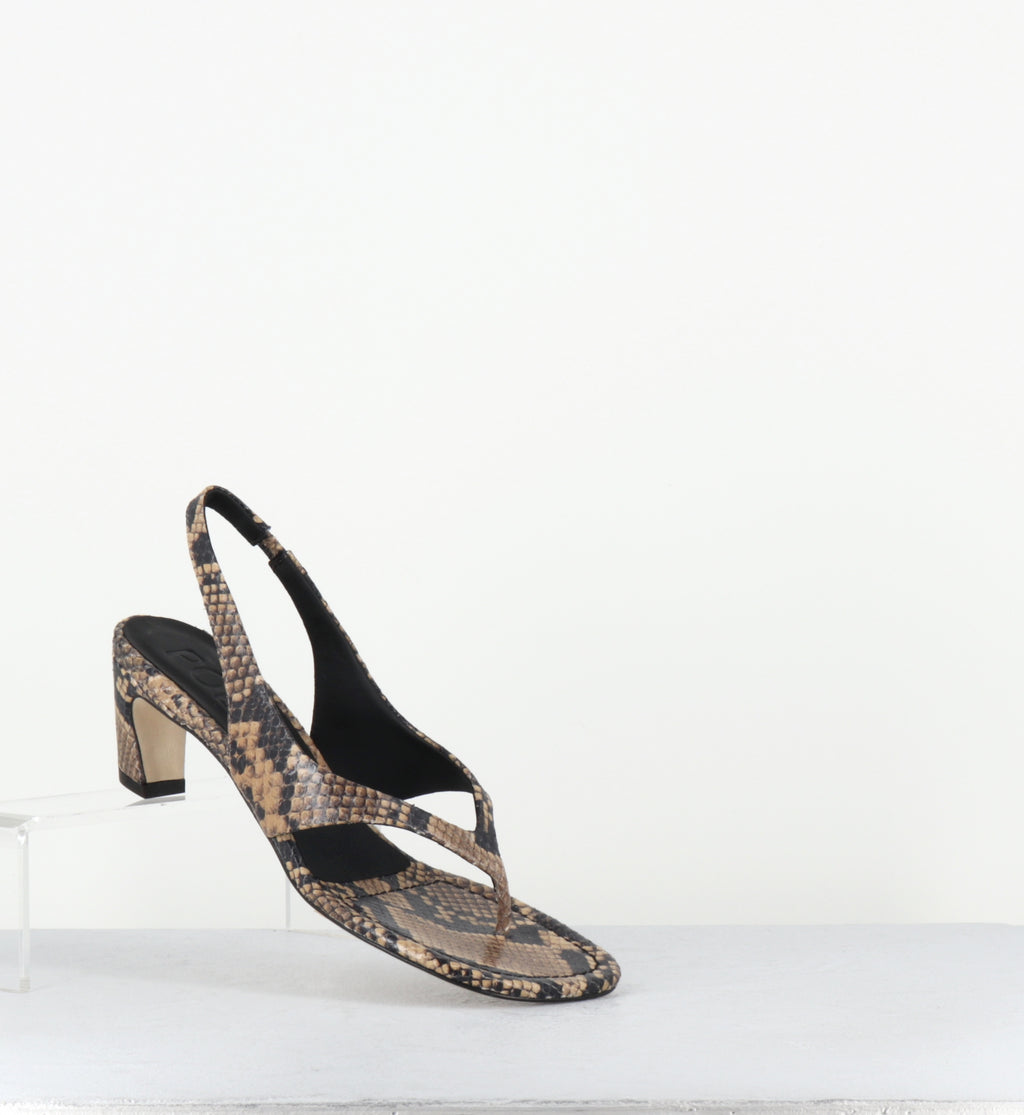 Tongs à talon en cuir serpent - DDE56 DIAMANTE SABBIA