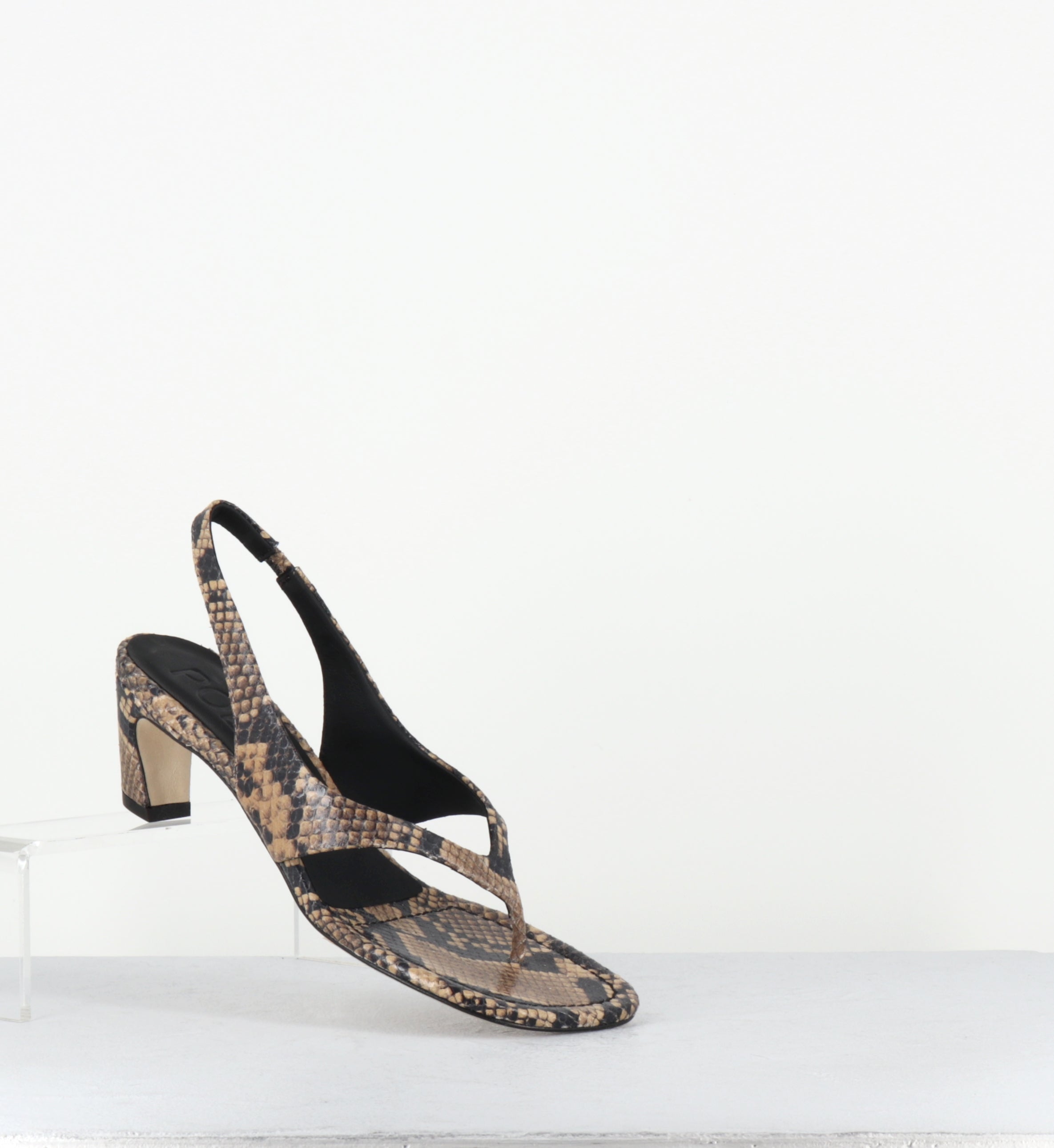 Tongs à talon en cuir serpent - DDE56 DIAMANTE SABBIA