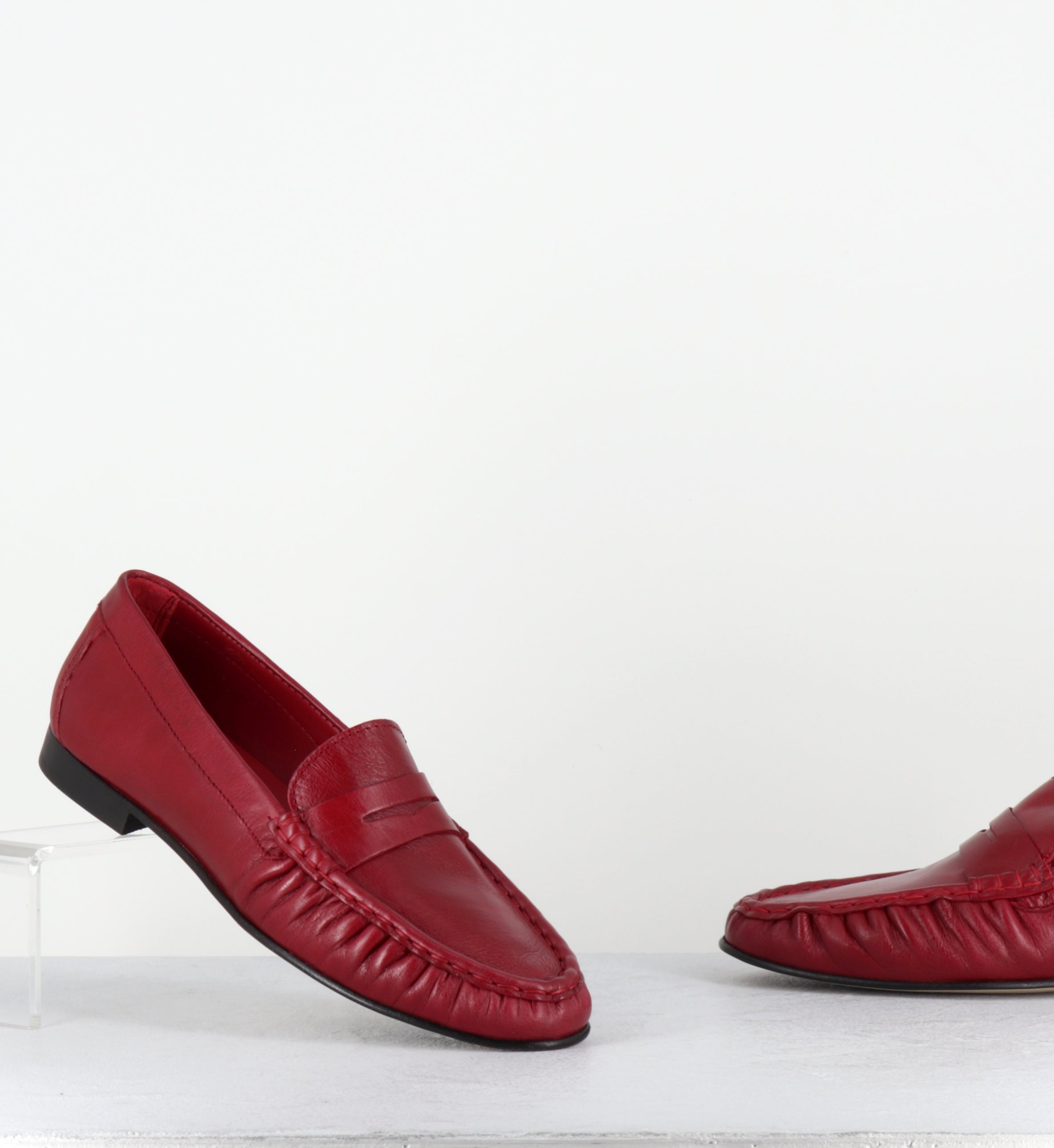 Mocassins en cuir rouge - DO27 PATHOS RUBINO