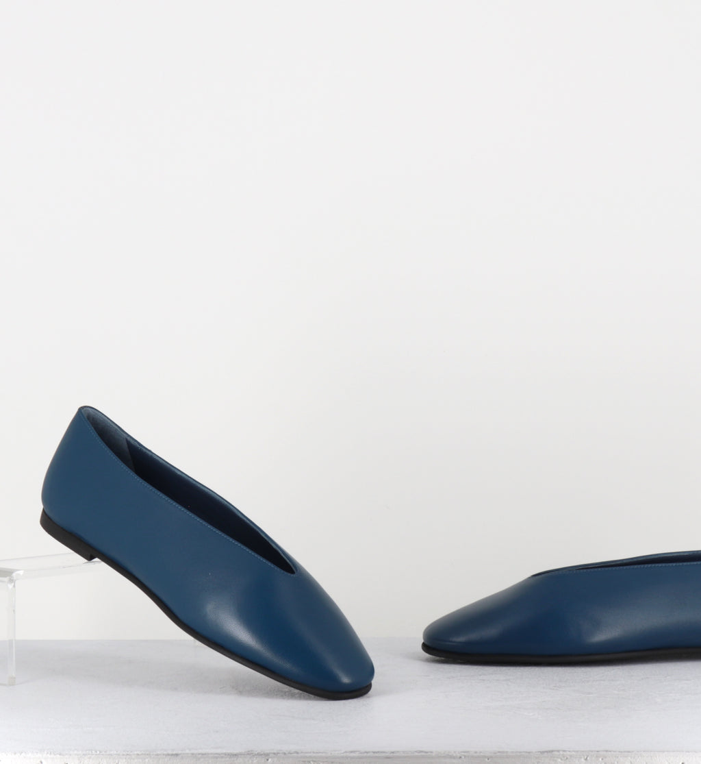 Ballerines en cuir bleu pétrole - FITTI02 PORTO BORDER