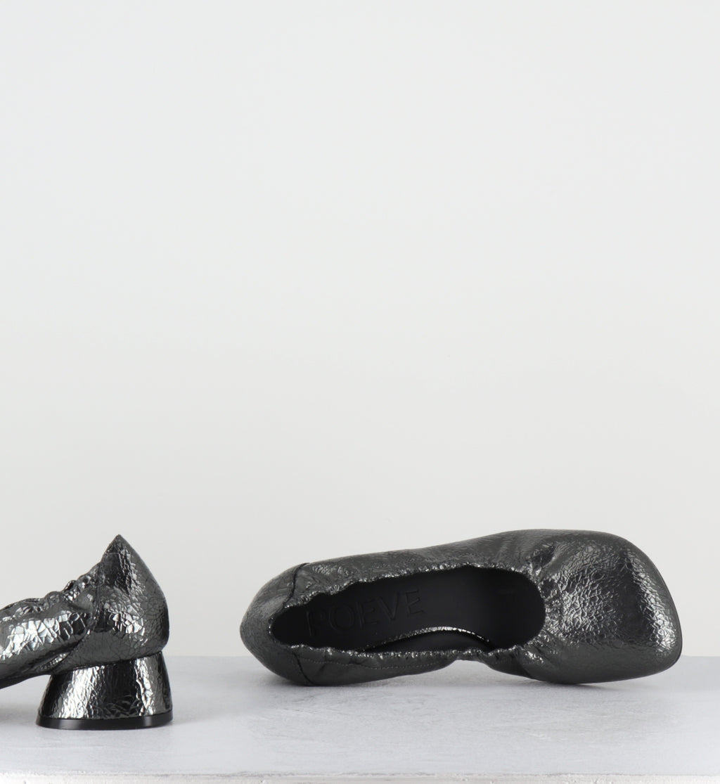 Escarpins petit talon argent - LH10M CRACK LAME