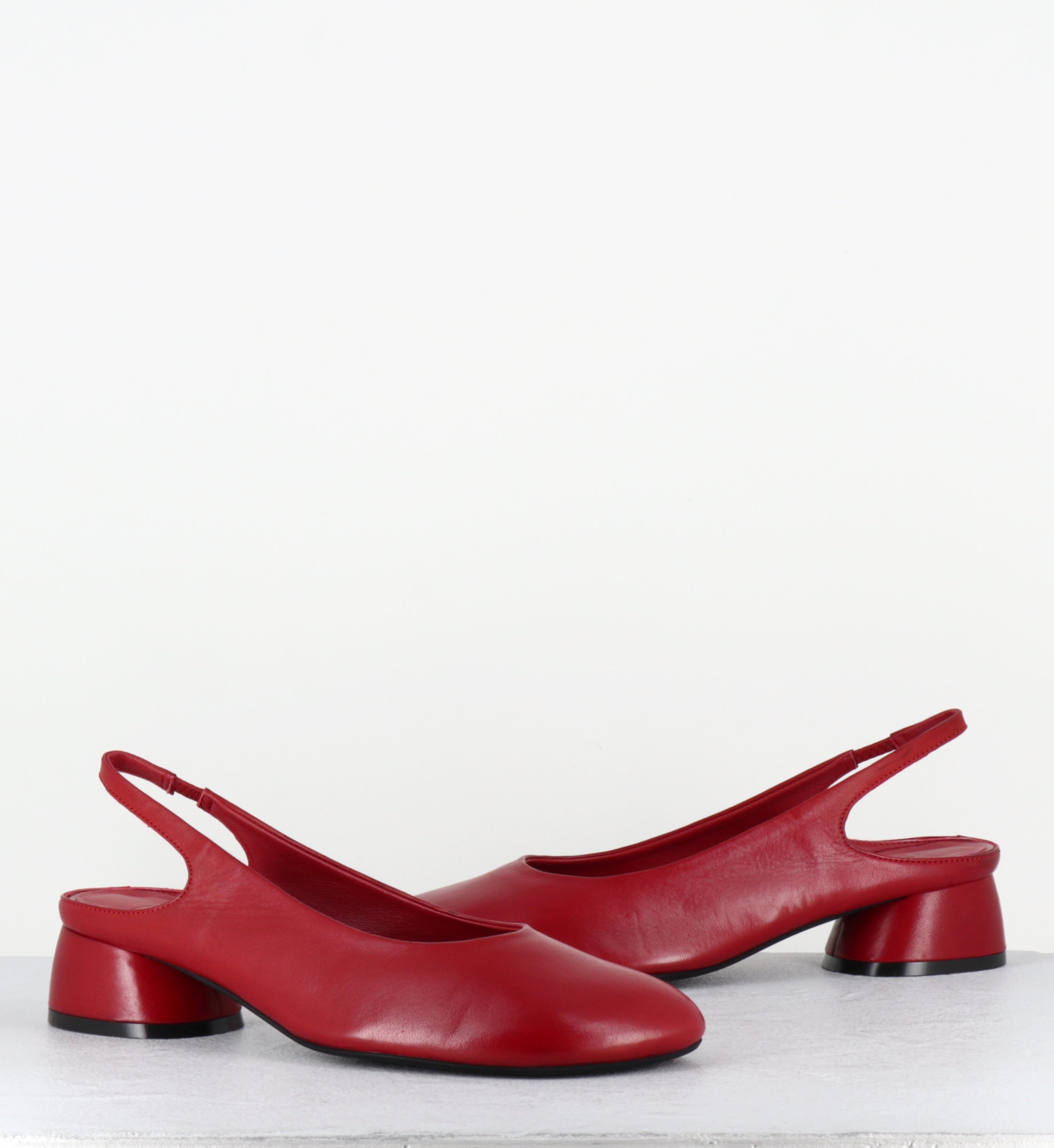 Escarpins sligback en cuir rouge - LH12 PORTO ROSSO
