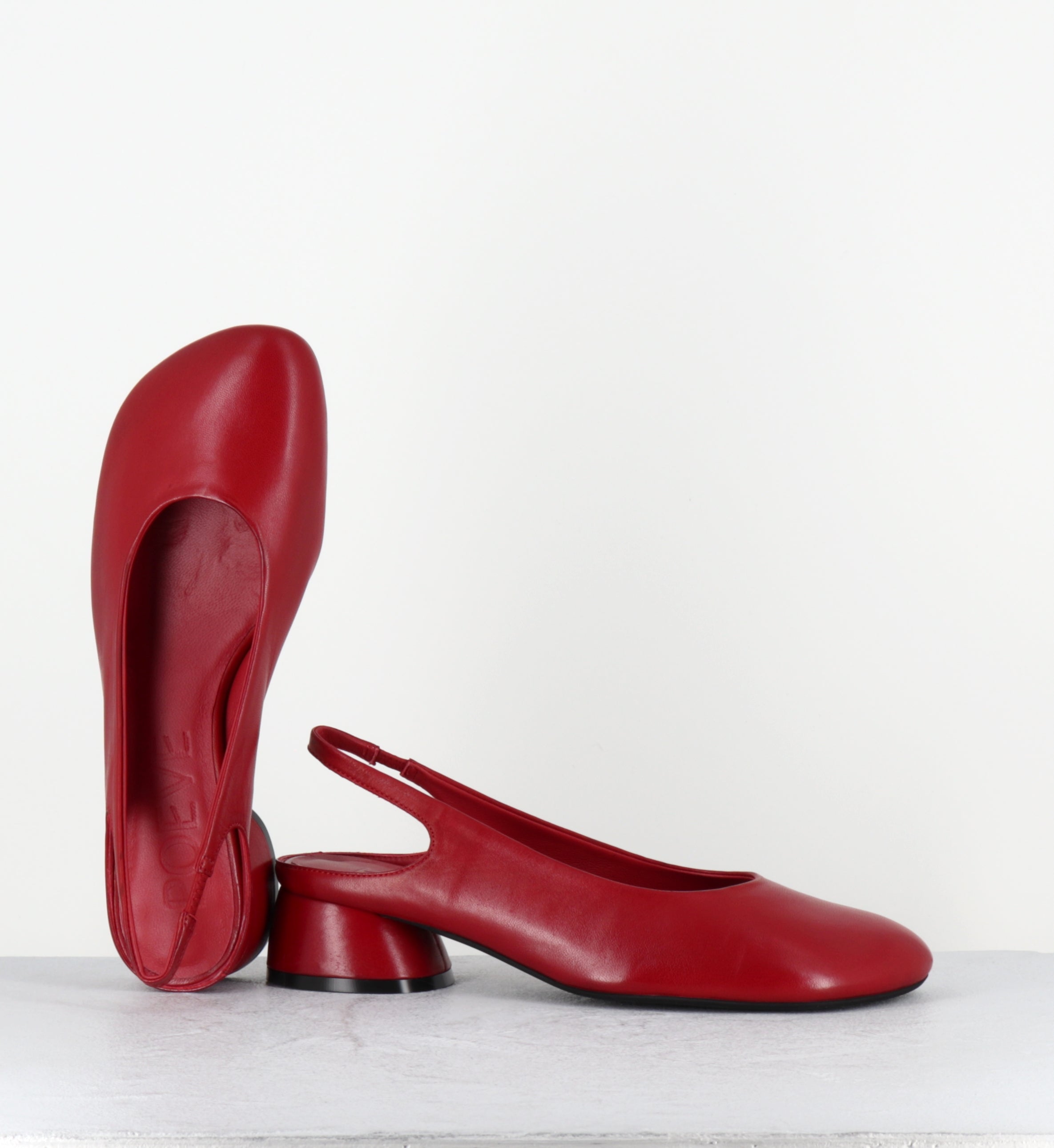 Escarpins sligback en cuir rouge - LH12 PORTO ROSSO