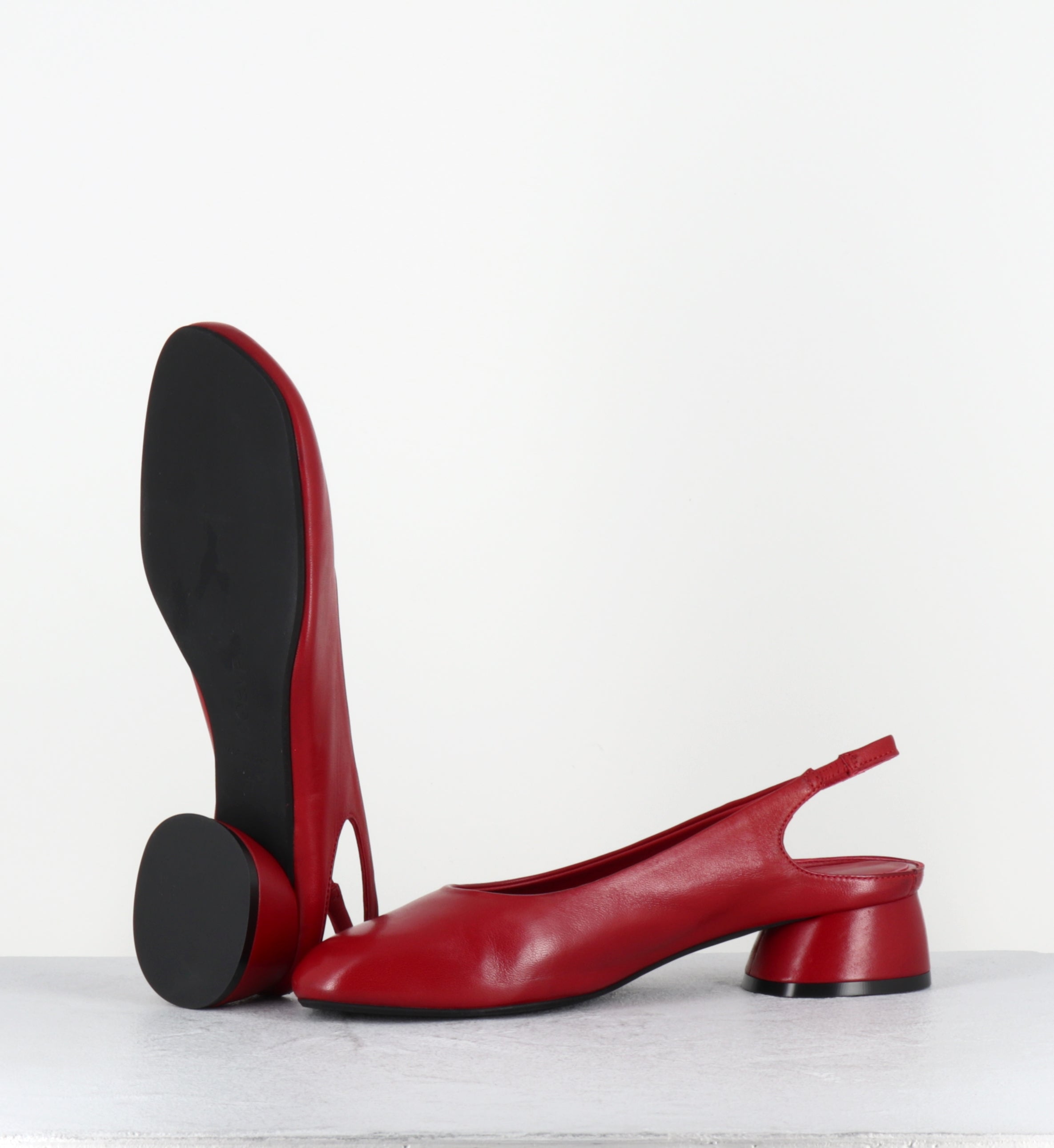 Escarpins sligback en cuir rouge - LH12 PORTO ROSSO