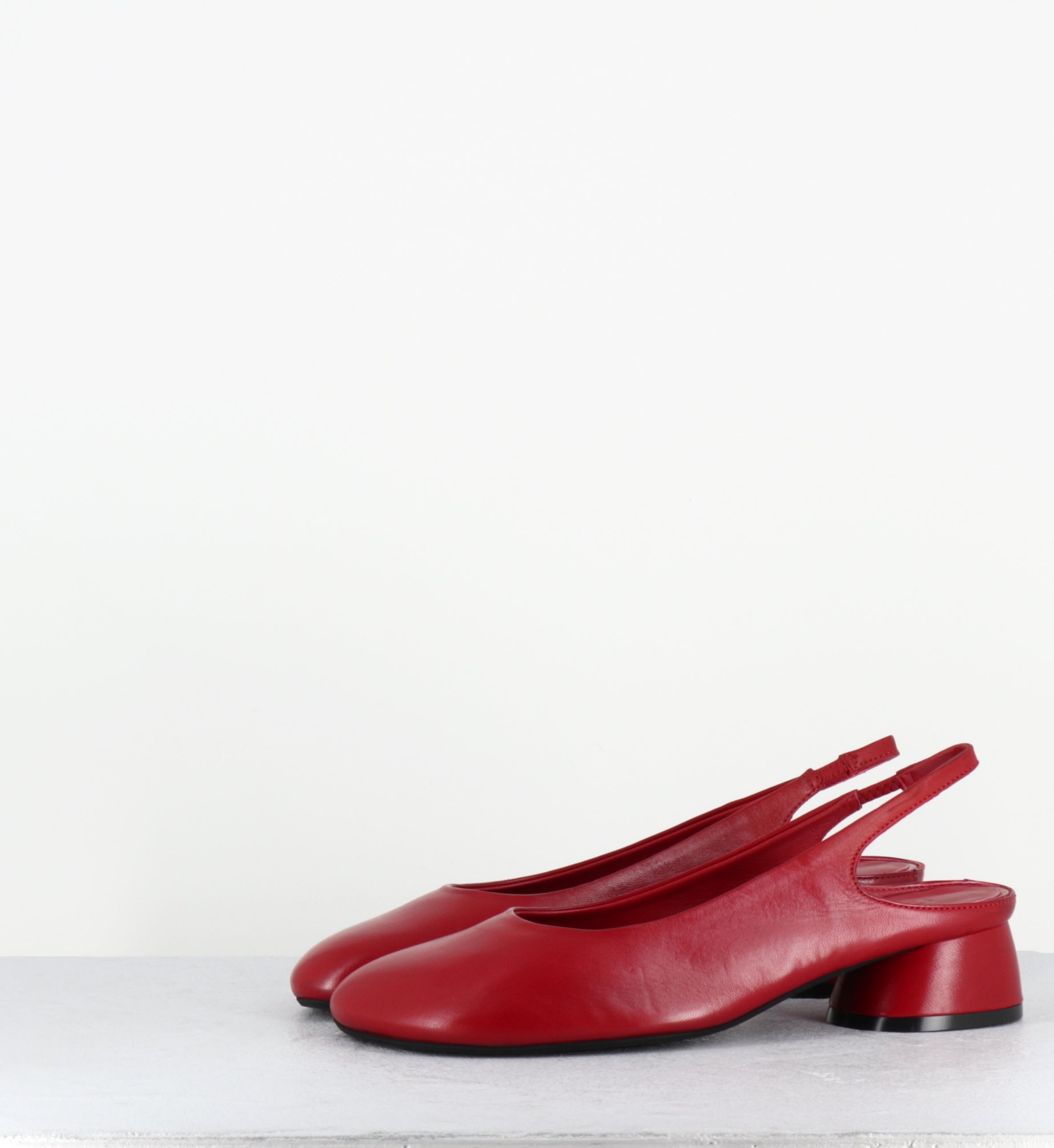 Escarpins sligback en cuir rouge - LH12 PORTO ROSSO