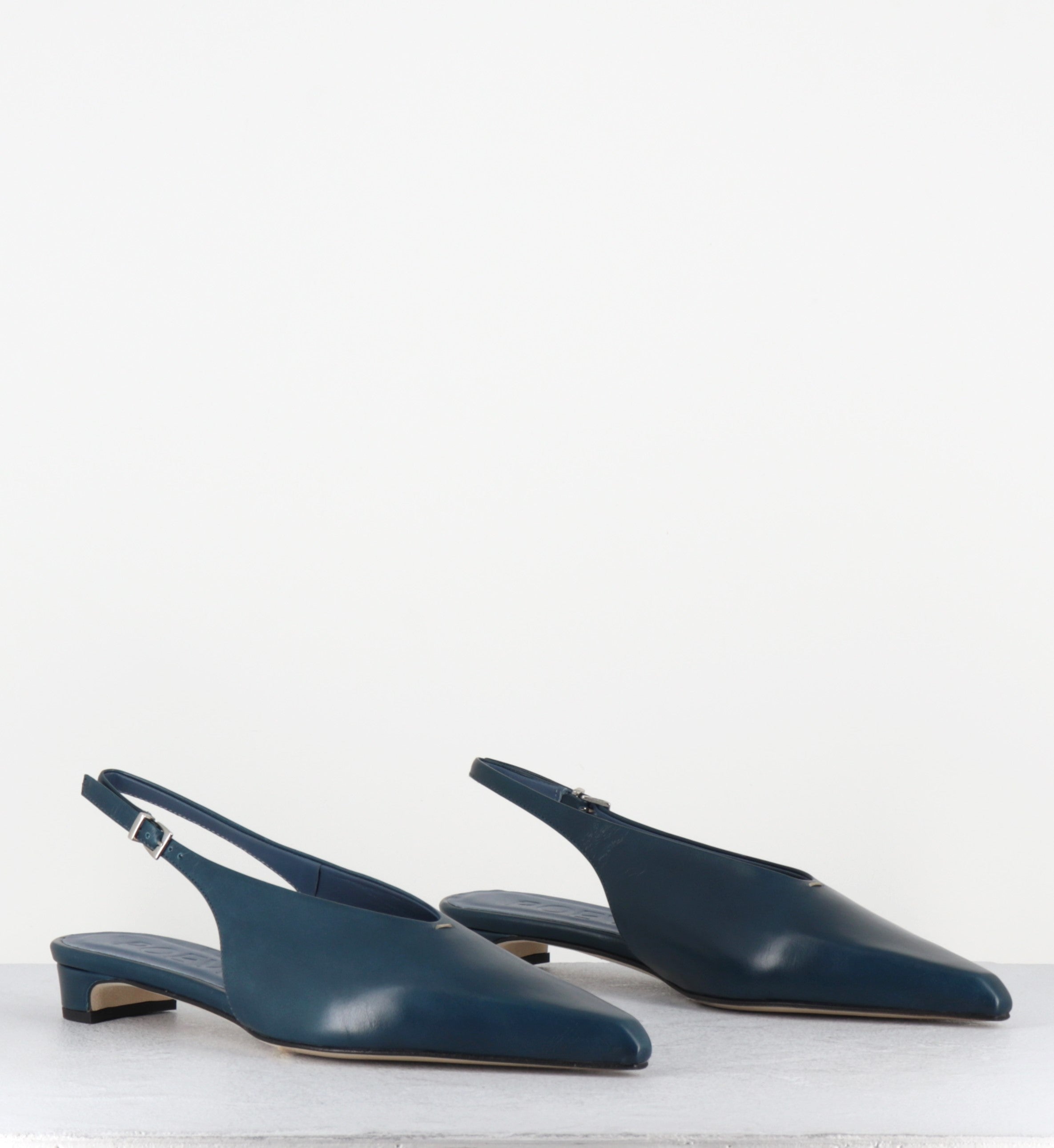 Slingback bout pointu bleu noir petit talon - OF55 PE26 PATHOS PETROL