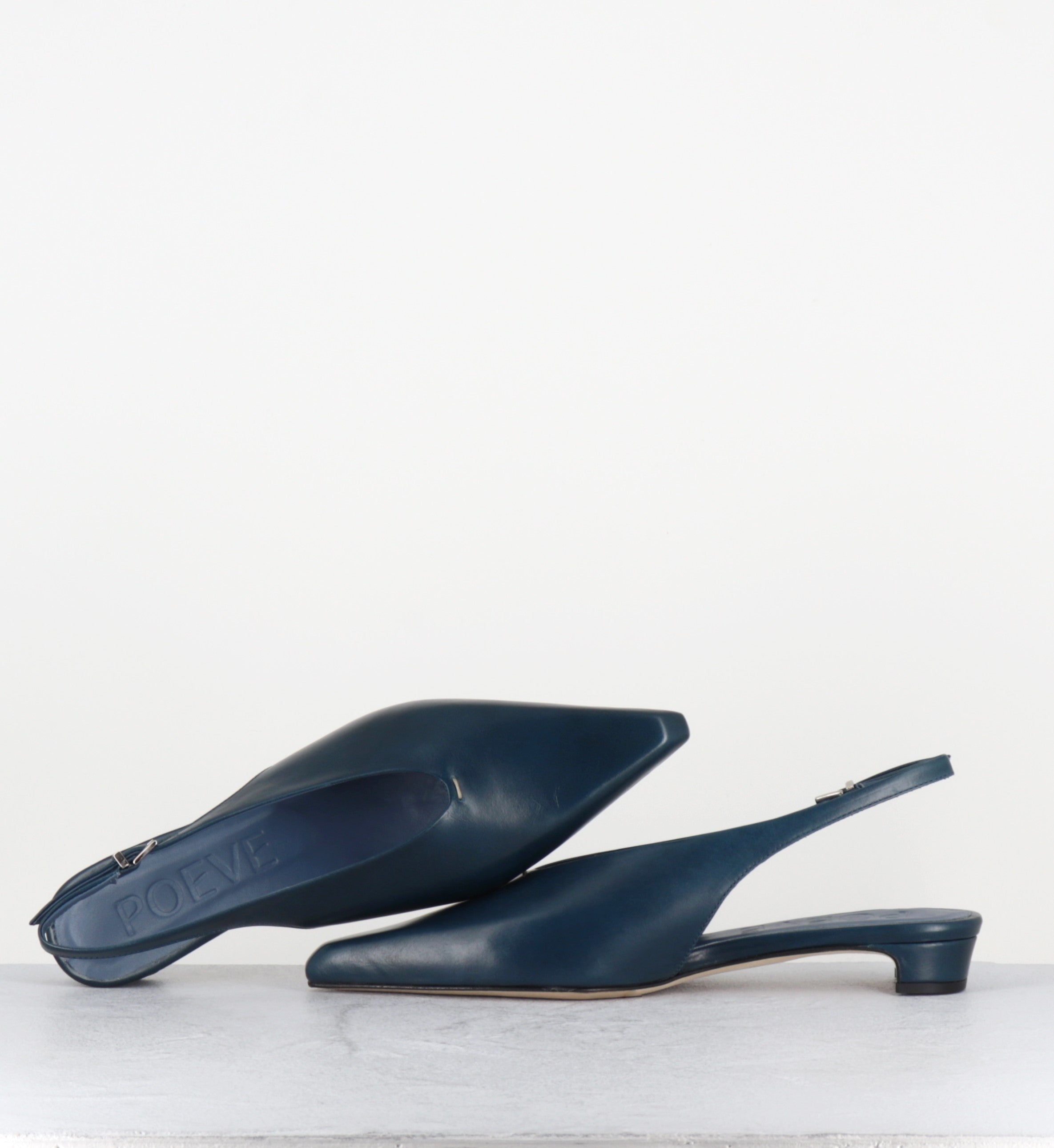 Slingback bout pointu bleu noir petit talon - OF55 PE26 PATHOS PETROL