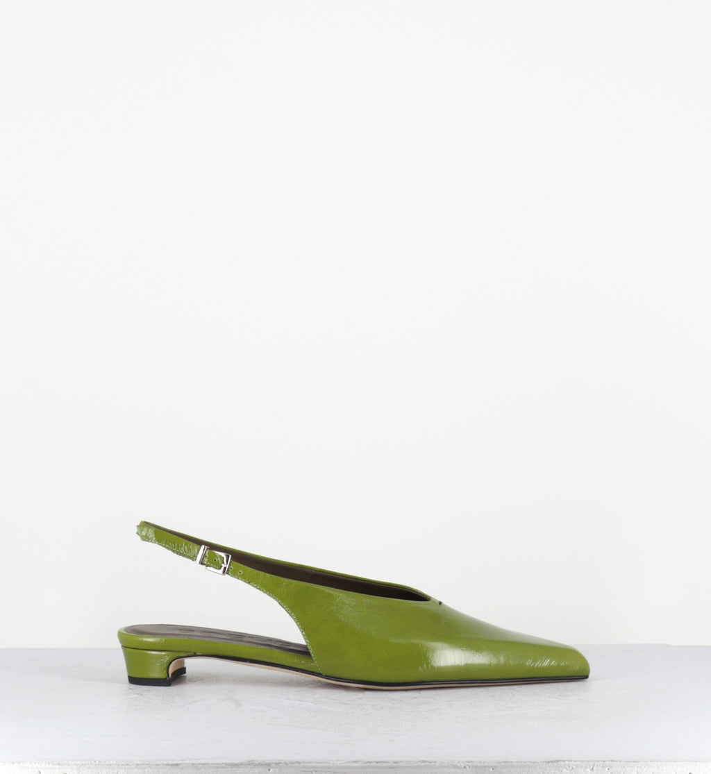 Slingback bout pointu cuir vert - OFF55 PE26 VENICE GREEN