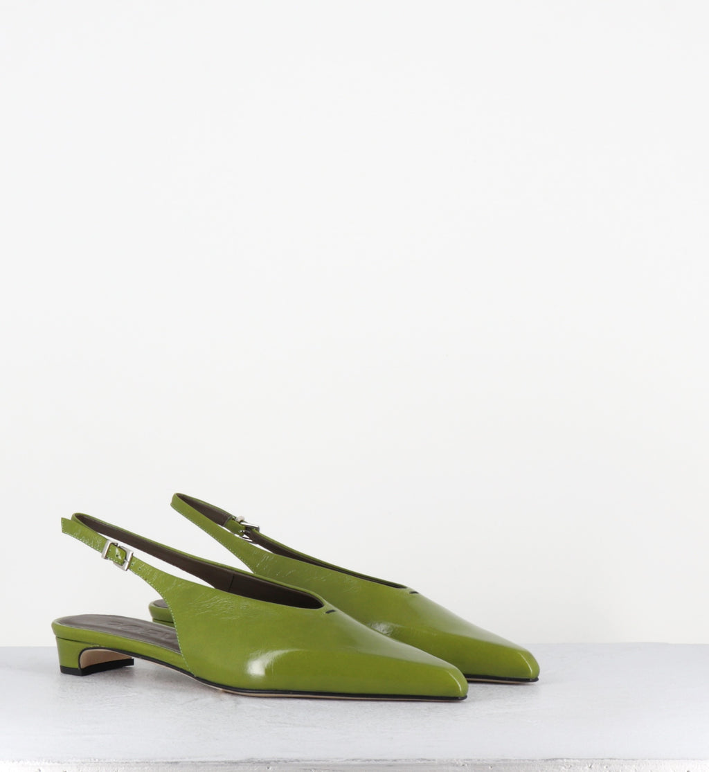 Slingback bout pointu cuir vert - OFF55 PE26 VENICE GREEN