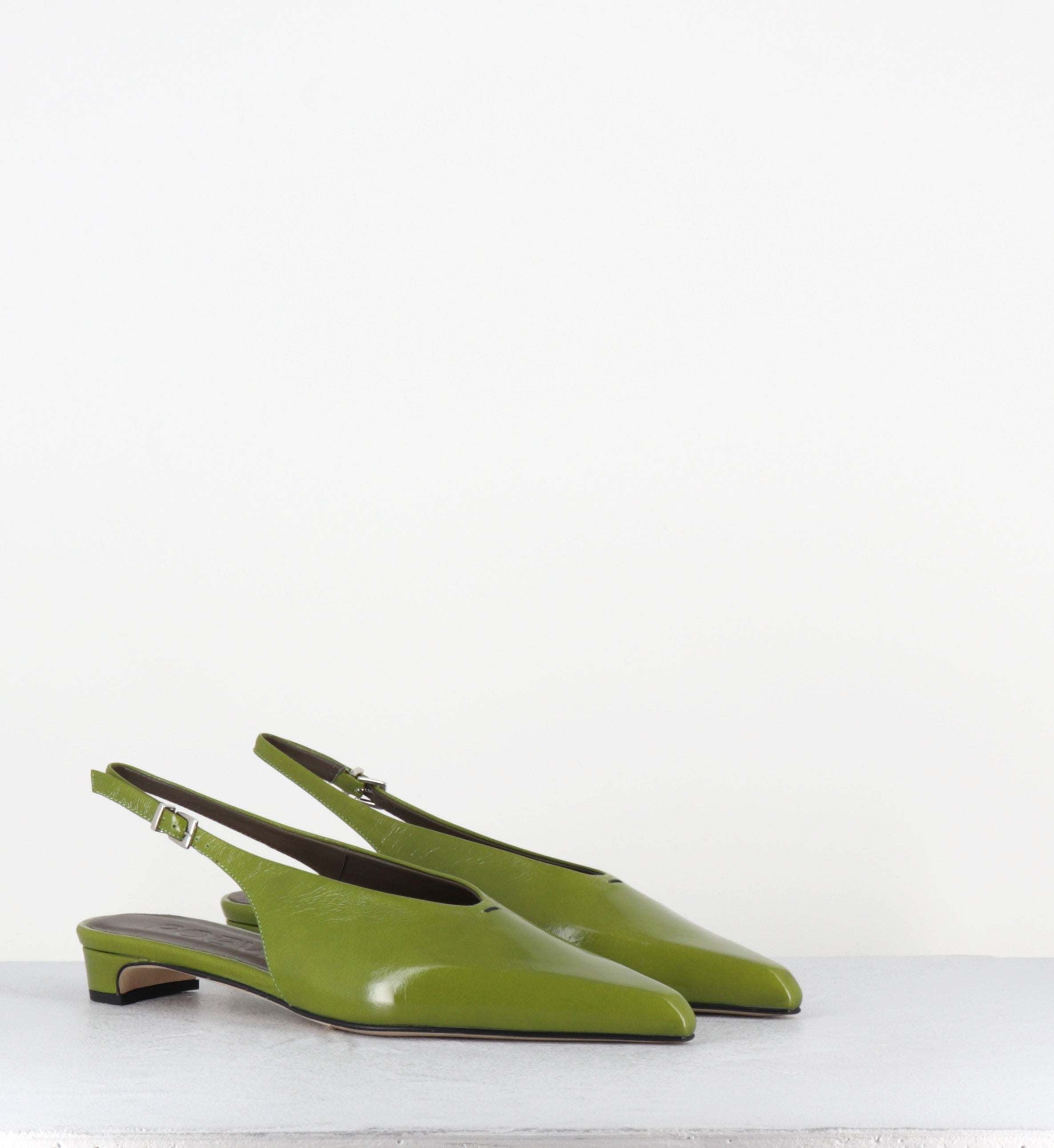 Slingback bout pointu cuir vert - OFF55 PE26 VENICE GREEN