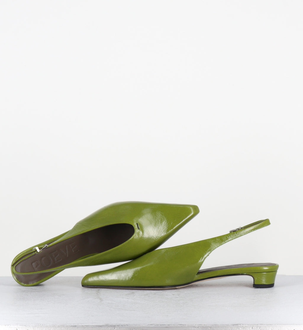 Slingback bout pointu cuir vert - OFF55 PE26 VENICE GREEN