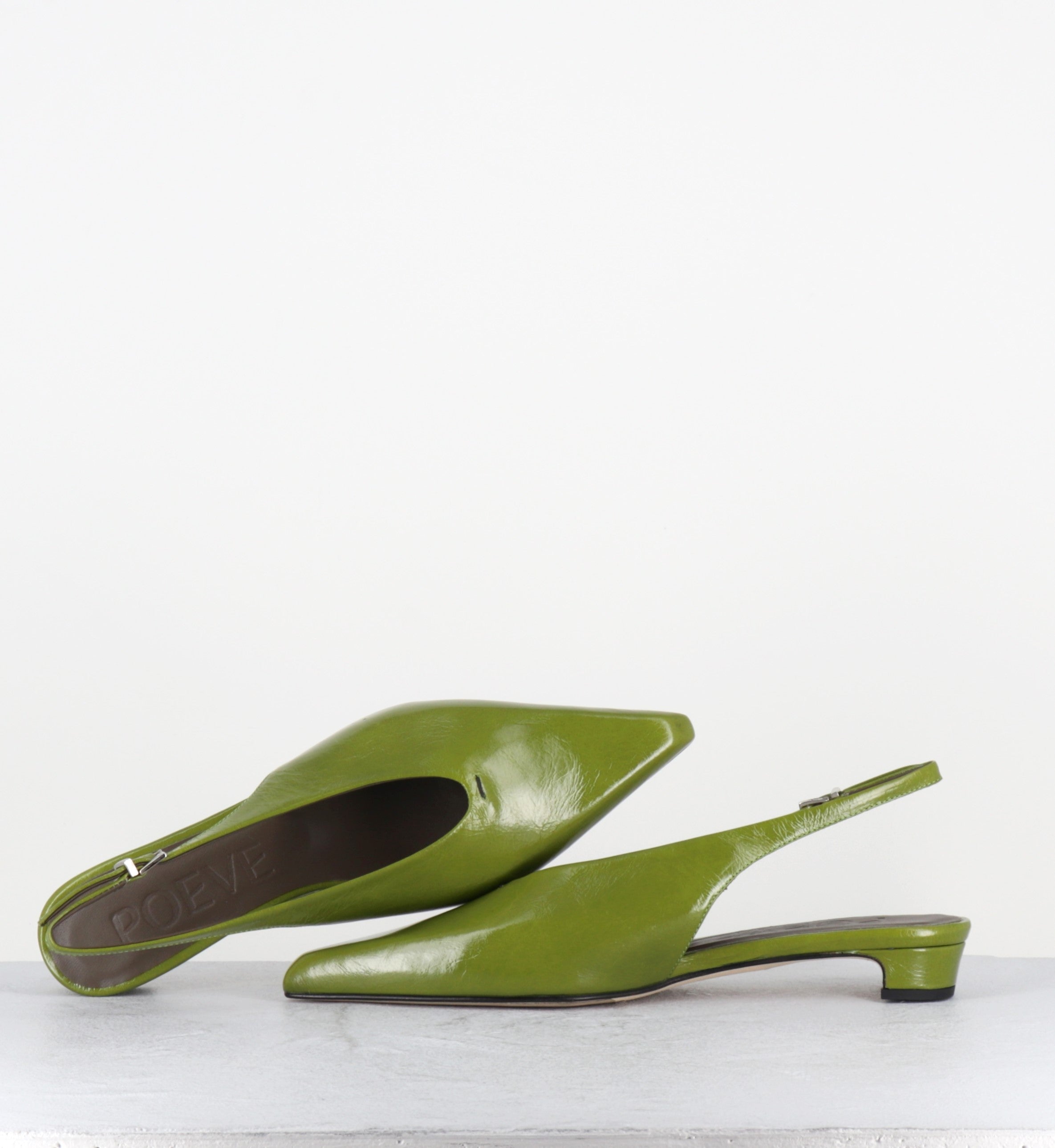 Slingback bout pointu cuir vert - OFF55 PE26 VENICE GREEN