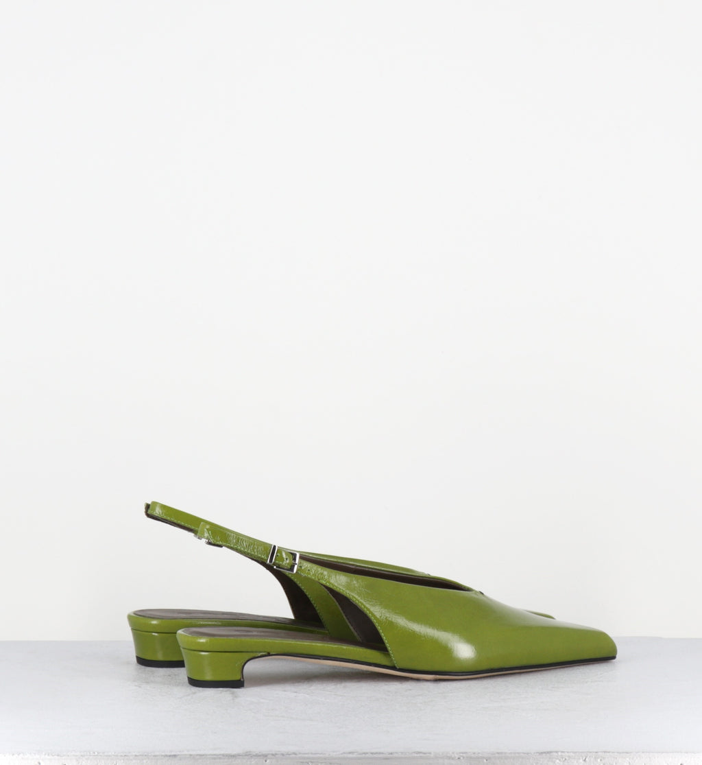 Slingback bout pointu cuir vert - OFF55 PE26 VENICE GREEN