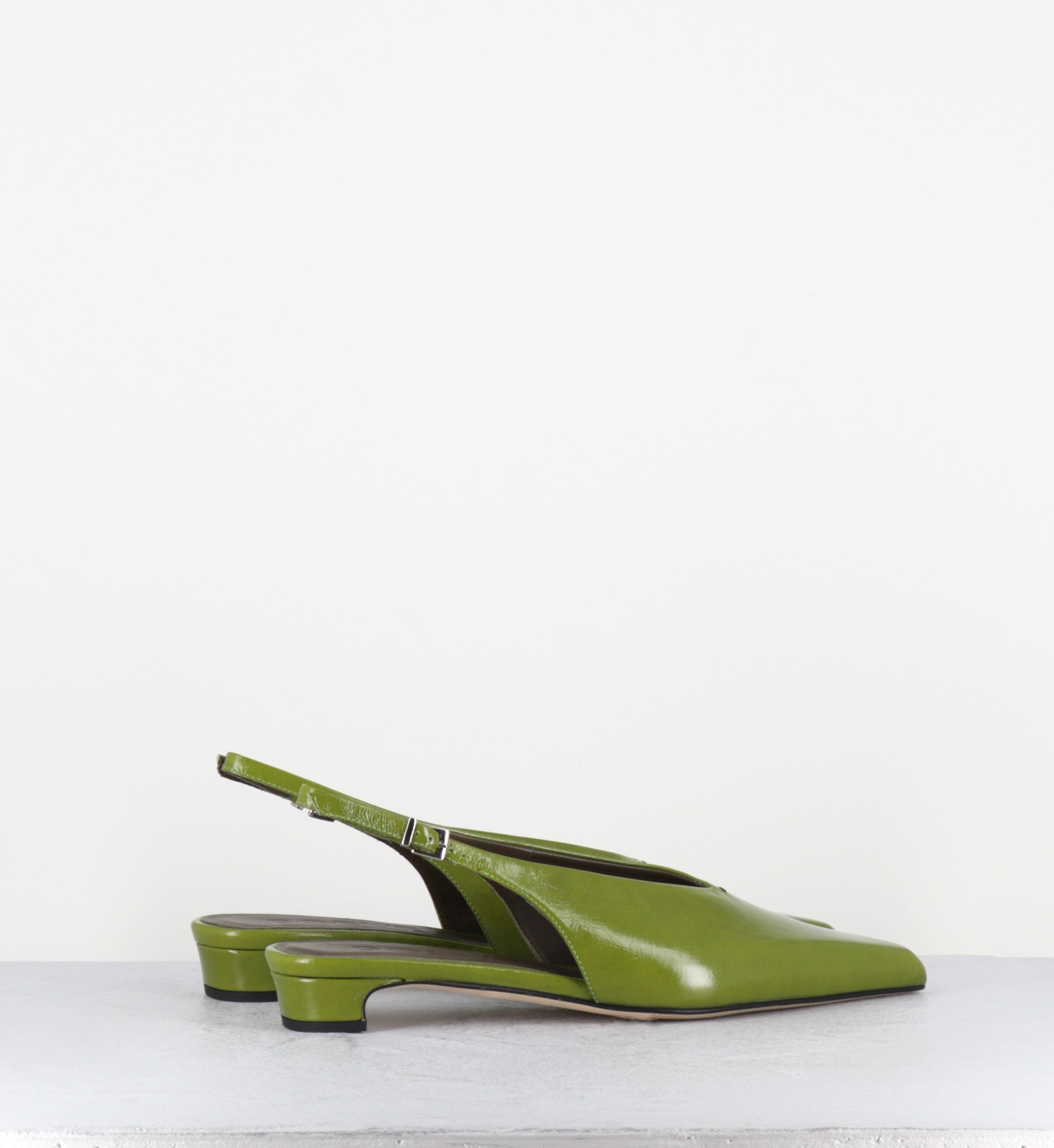 Slingback bout pointu cuir vert - OFF55 PE26 VENICE GREEN