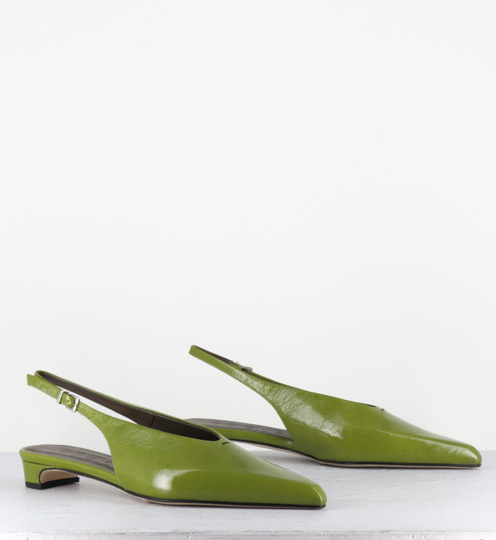 Slingback bout pointu cuir vert - OFF55 PE26 VENICE GREEN