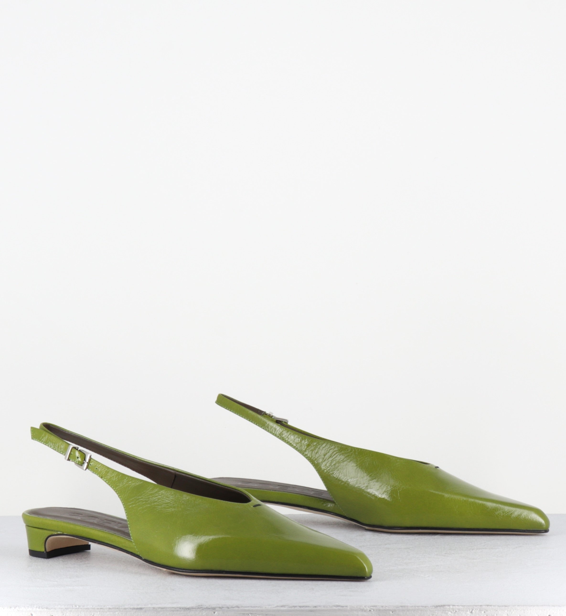 Slingback bout pointu cuir vert - OFF55 PE26 VENICE GREEN
