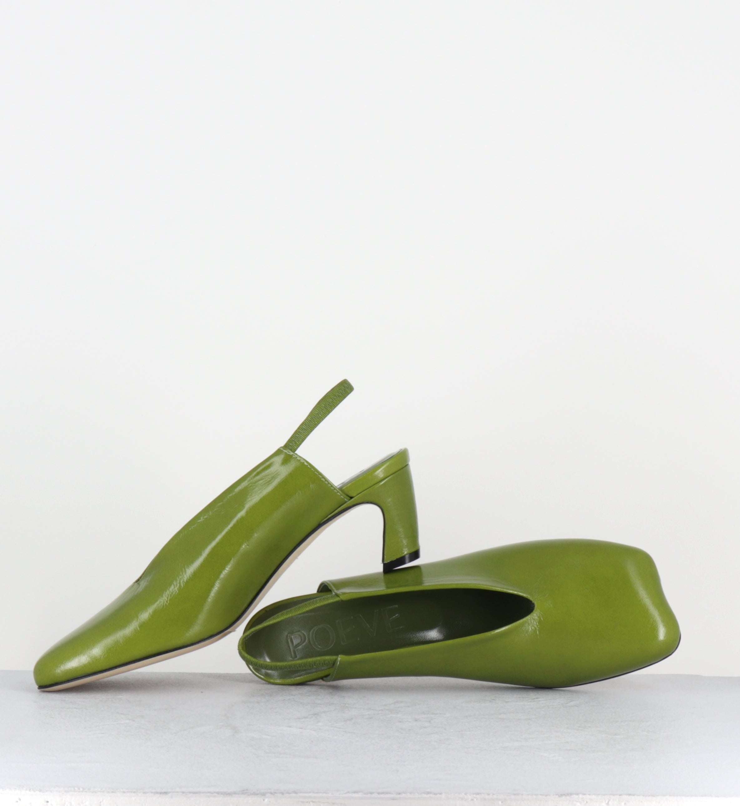 Slingback anatomique cuir vert - TEL44 PE26 VENICE APPLE GREEN