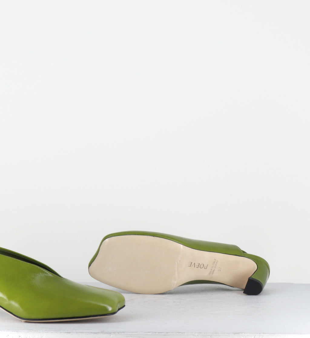 Slingback anatomique cuir vert - TEL44 PE26 VENICE APPLE GREEN