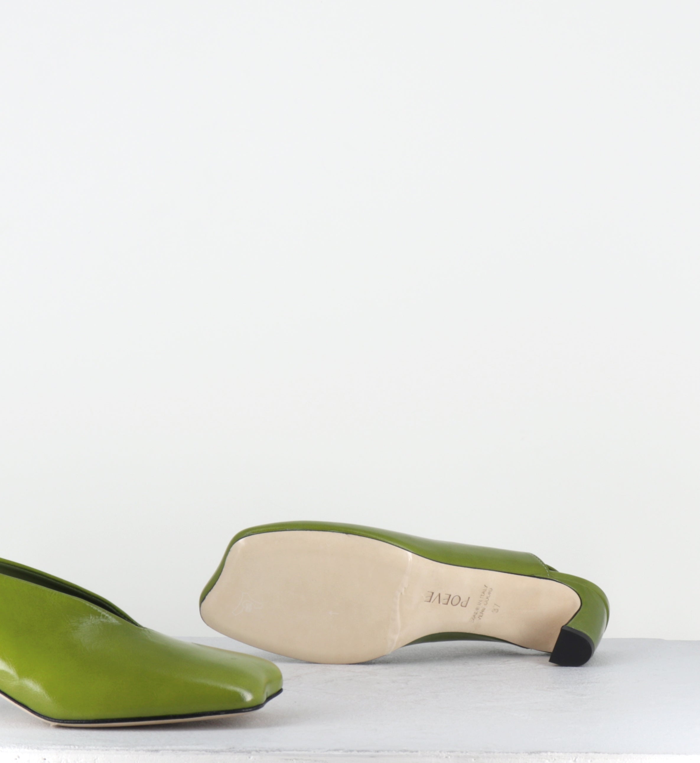 Slingback anatomique cuir vert - TEL44 PE26 VENICE APPLE GREEN
