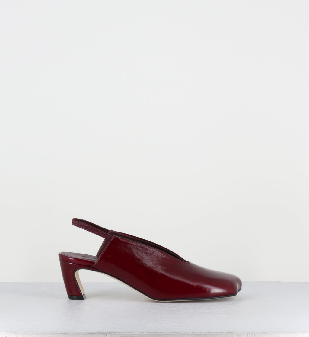 Slingback anatomique cuir bordeaux - TEL44 PE26 VENICE RUBINO