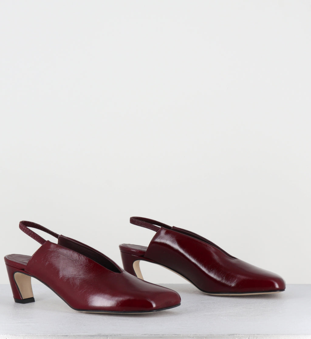 Slingback anatomique cuir bordeaux - TEL44 PE26 VENICE RUBINO