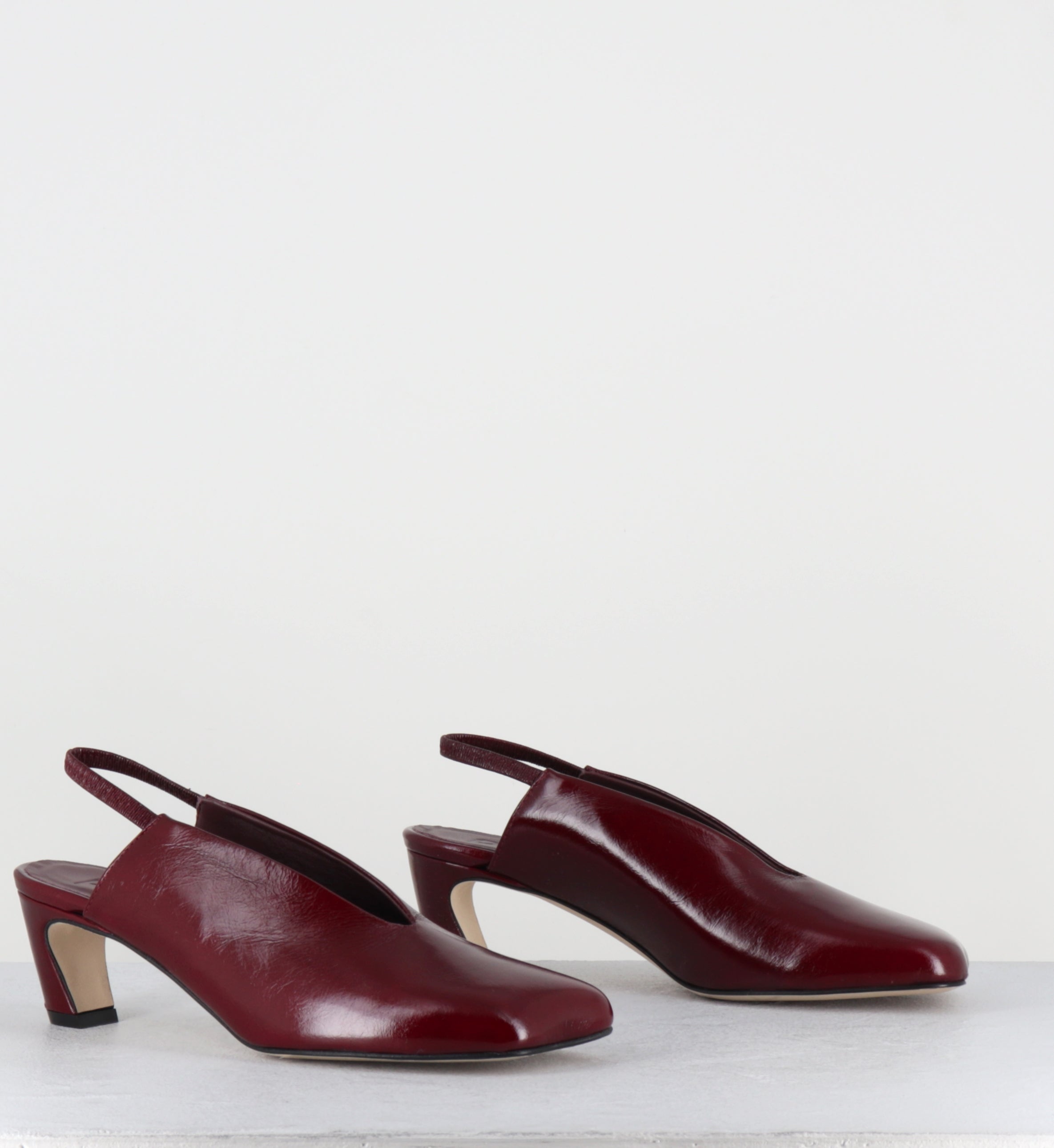 Slingback anatomique cuir bordeaux - TEL44 PE26 VENICE RUBINO