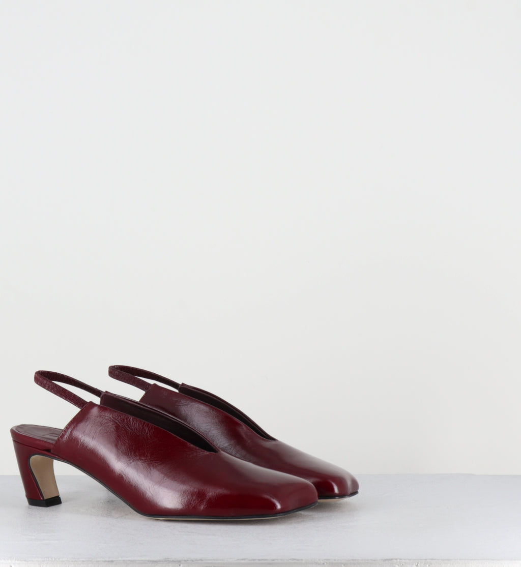 Slingback anatomique cuir bordeaux - TEL44 PE26 VENICE RUBINO