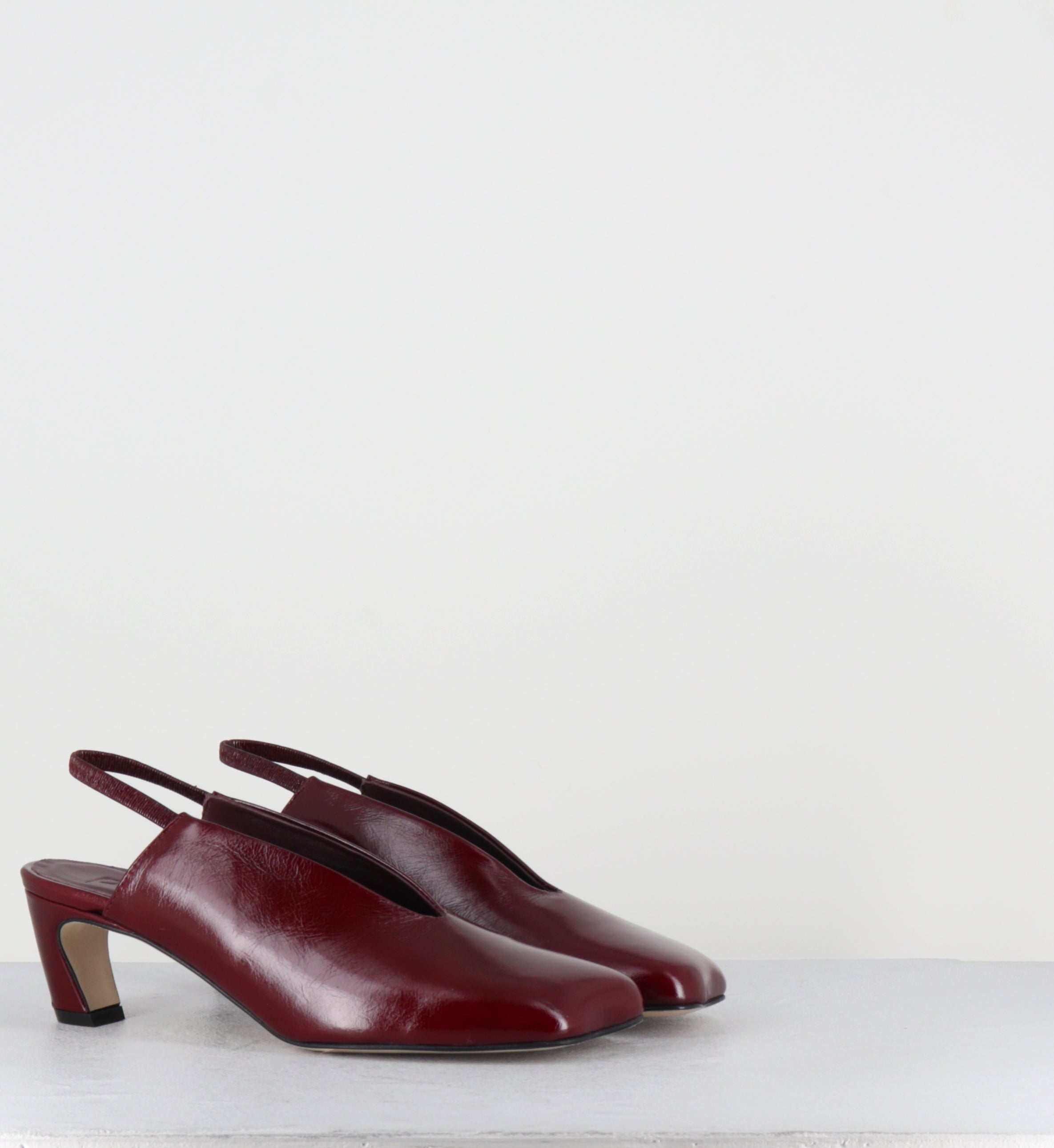 Slingback anatomique cuir bordeaux - TEL44 PE26 VENICE RUBINO