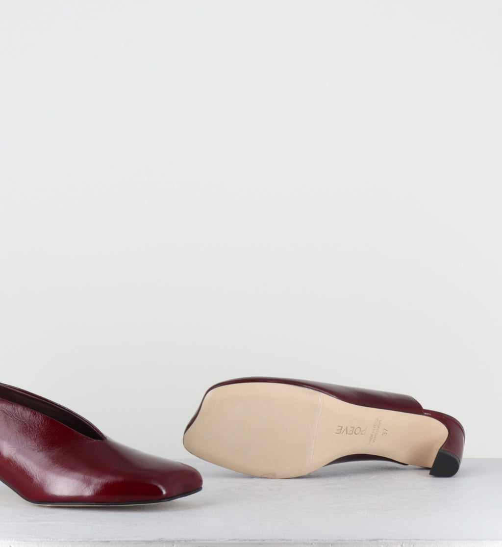 Slingback anatomique cuir bordeaux - TEL44 PE26 VENICE RUBINO