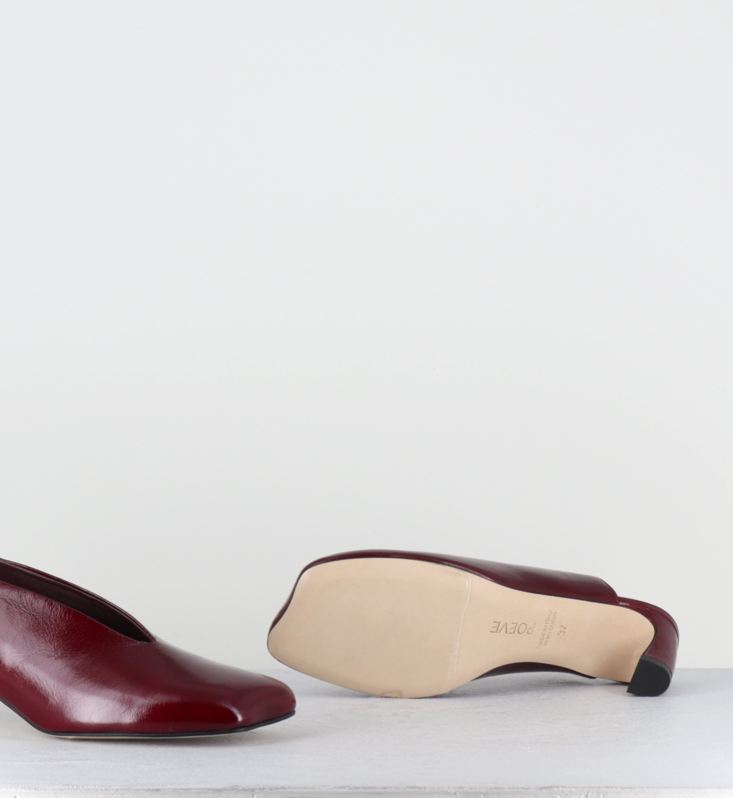 Slingback anatomique cuir bordeaux - TEL44 PE26 VENICE RUBINO