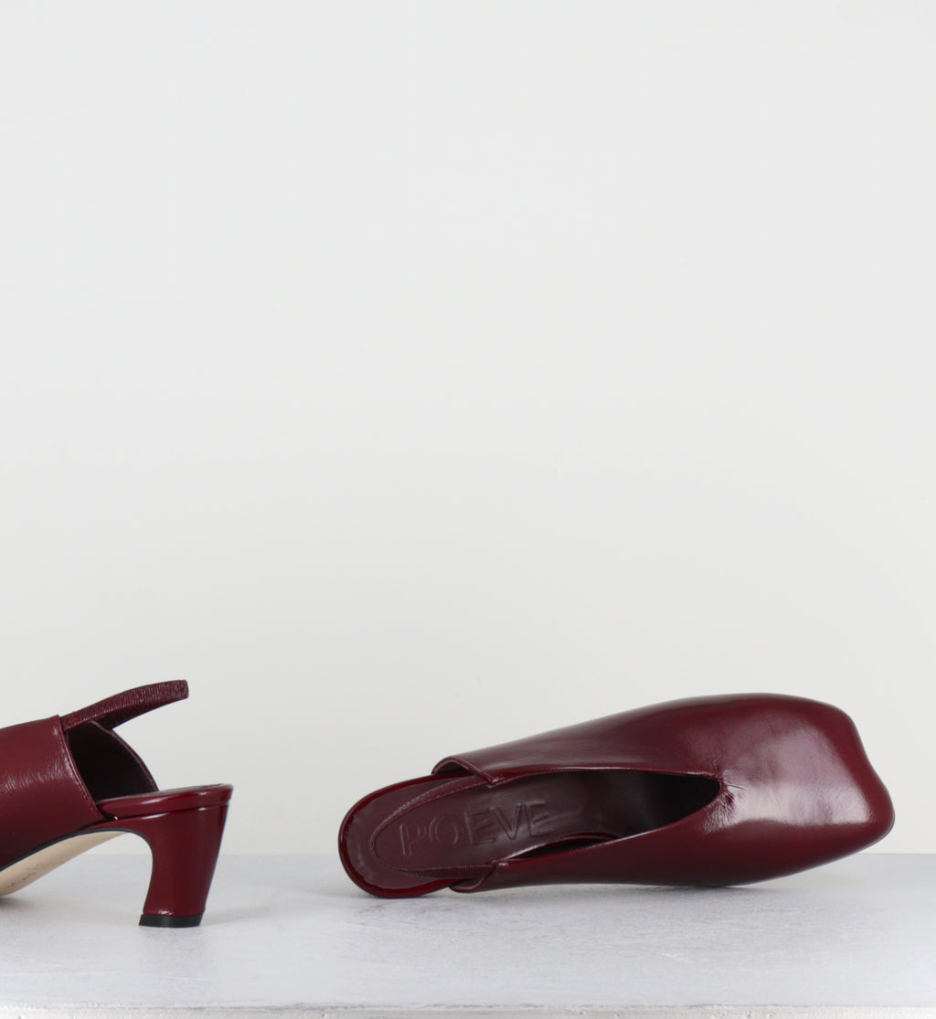 Slingback anatomique cuir bordeaux - TEL44 PE26 VENICE RUBINO