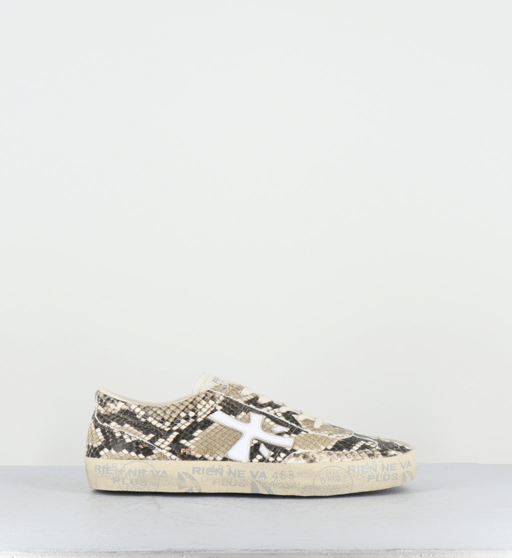 Sneakers en cuir serpent beige - DAVIDD 8099