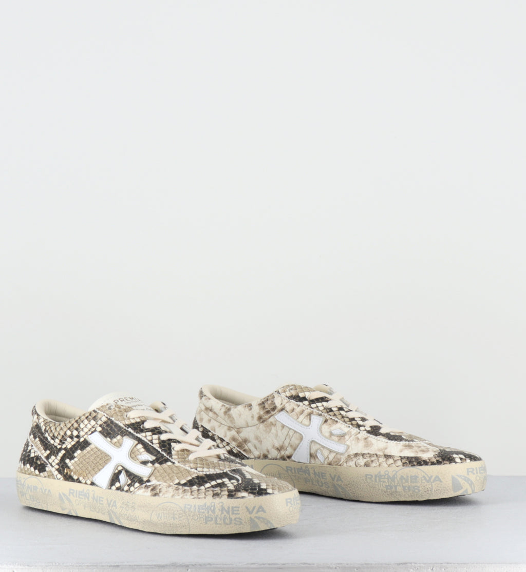 Sneakers en cuir serpent beige - DAVIDD 8099