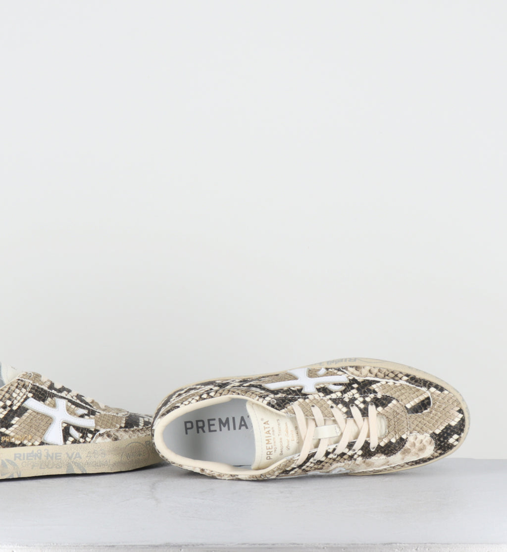 Sneakers en cuir serpent beige - DAVIDD 8099