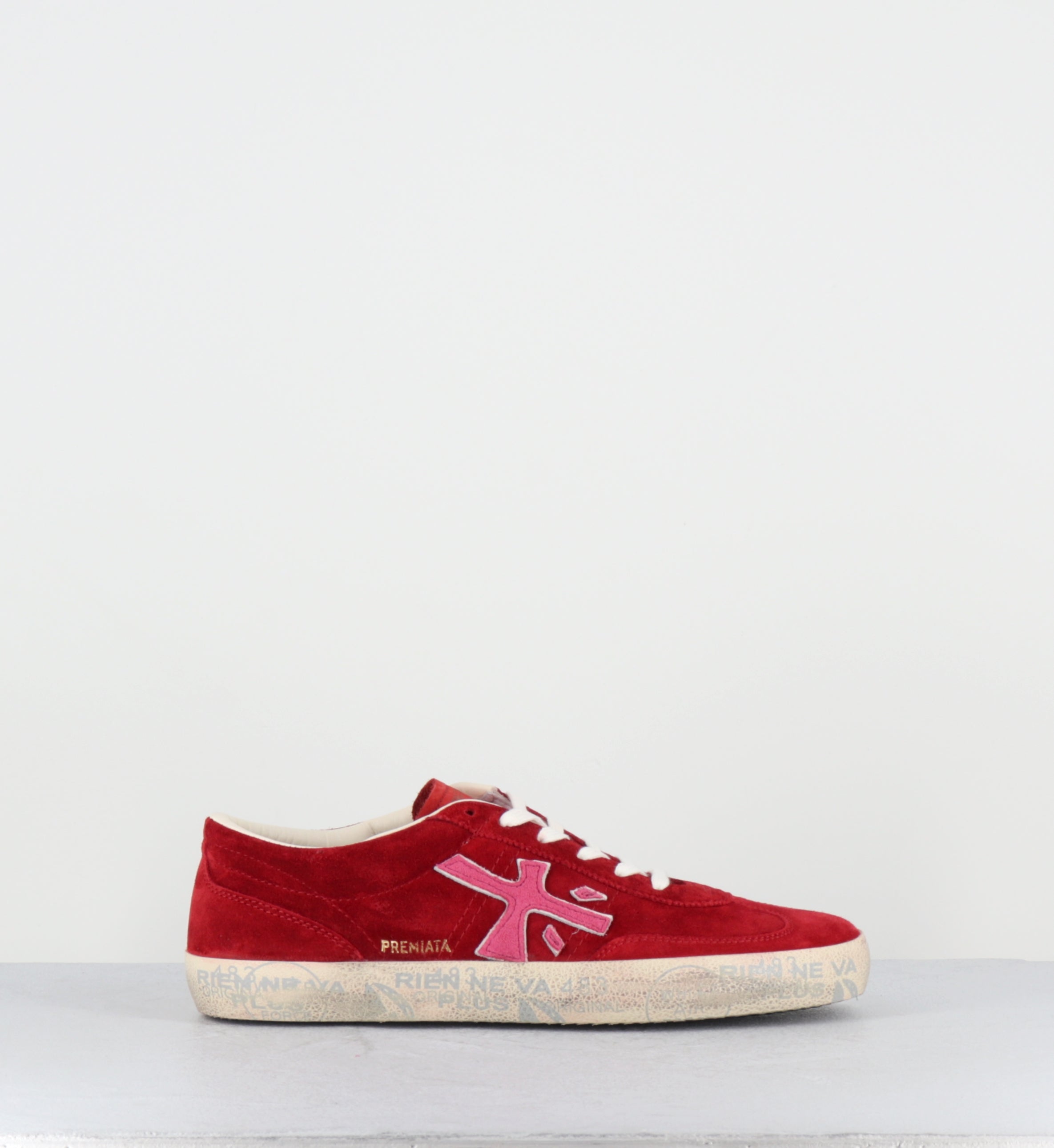 Seankers en daim rouge et cuir rose - DAVIDD 8102