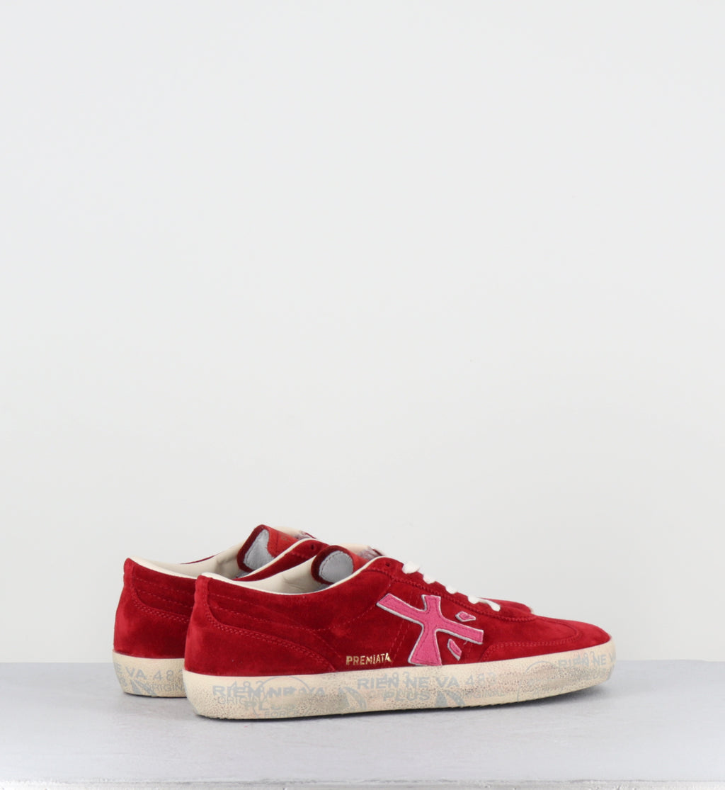 Seankers en daim rouge et cuir rose - DAVIDD 8102