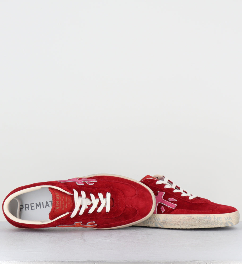 Seankers en daim rouge et cuir rose - DAVIDD 8102