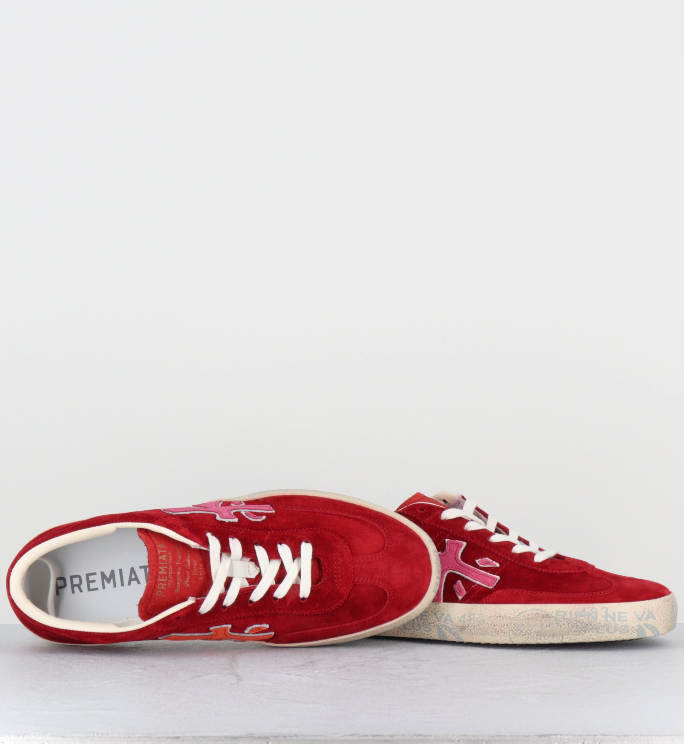 Seankers en daim rouge et cuir rose - DAVIDD 8102