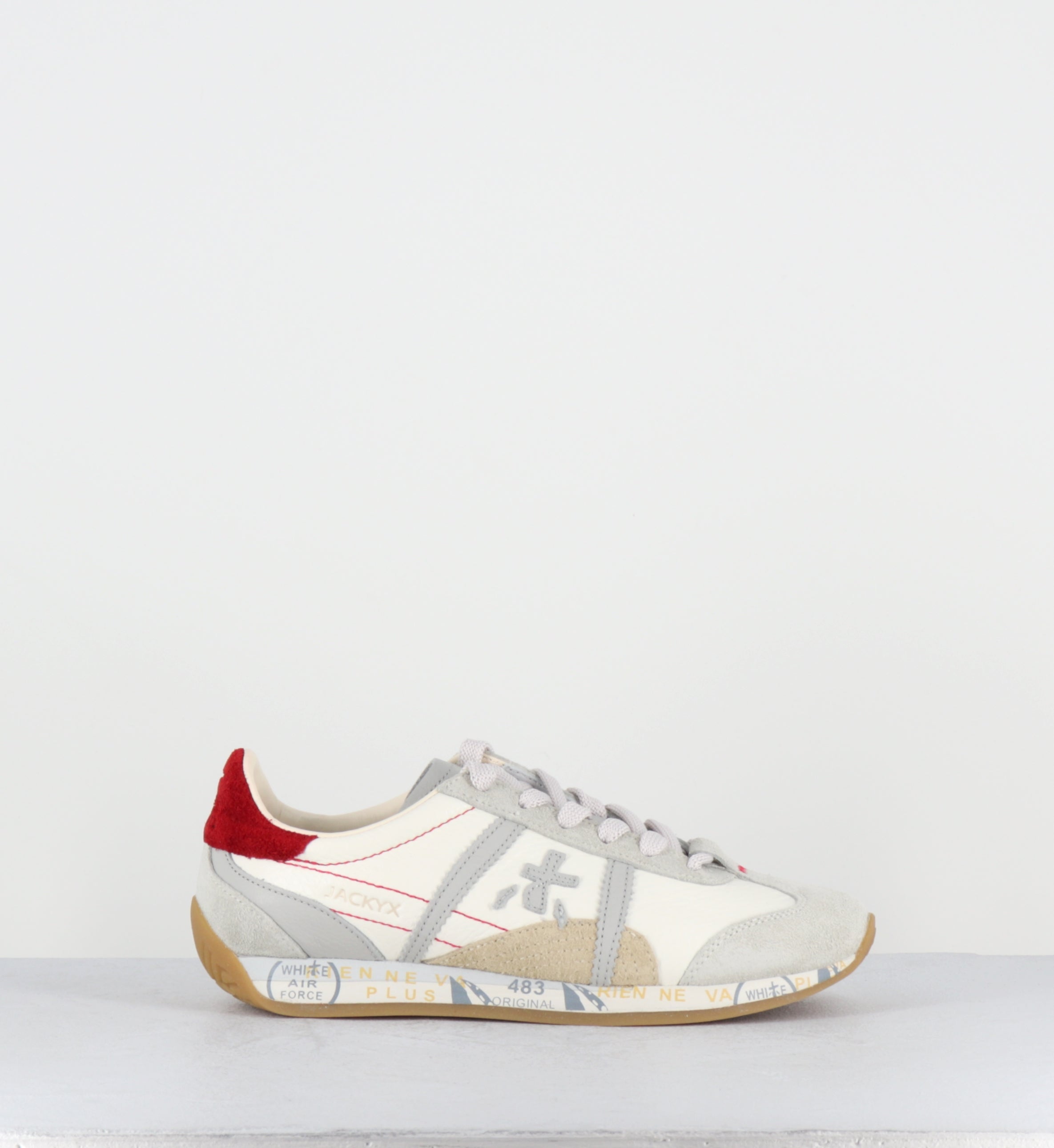 Sneakers en cuir blanc beige - JACKYX25D 8225