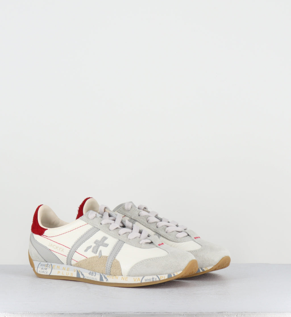 Sneakers en cuir blanc beige - JACKYX25D 8225