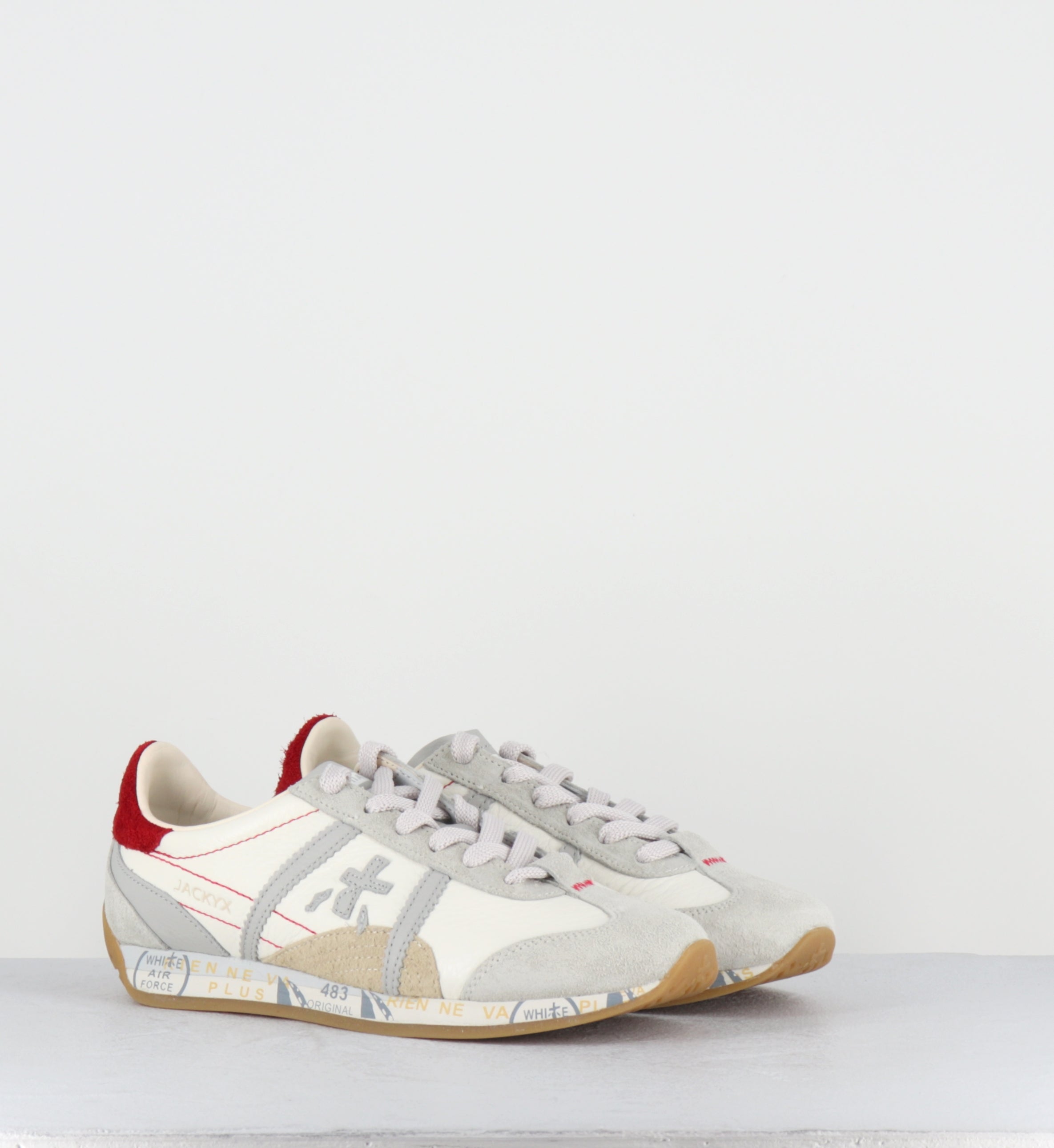 Sneakers en cuir blanc beige - JACKYX25D 8225