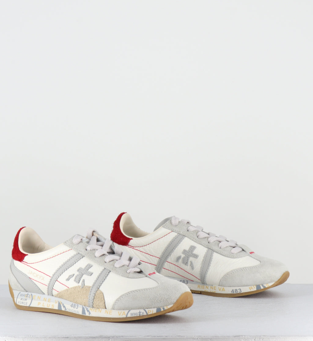 Sneakers en cuir blanc beige - JACKYX25D 8225