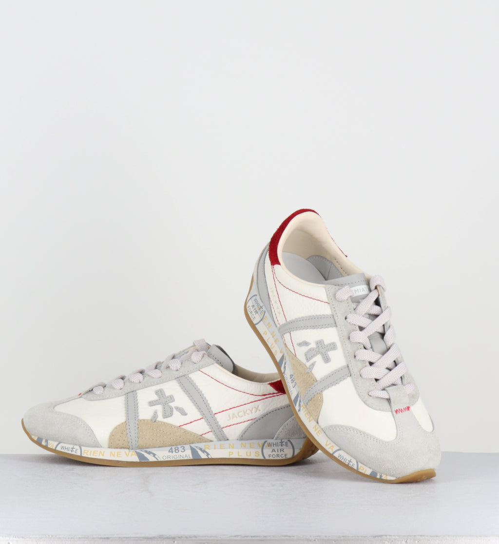 Sneakers en cuir blanc beige - JACKYX25D 8225