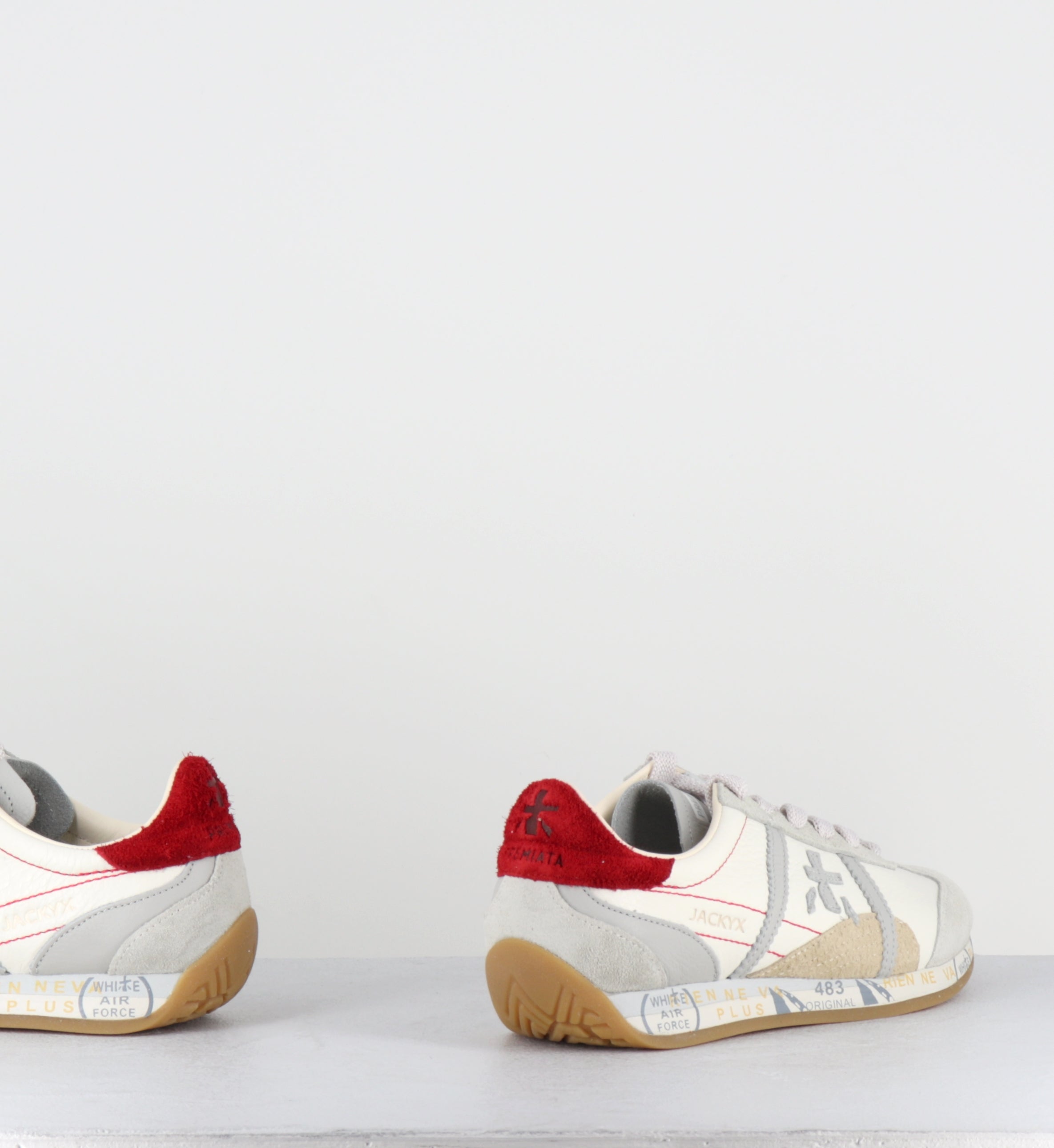 Sneakers en cuir blanc beige - JACKYX25D 8225