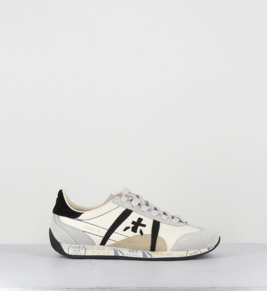Sneakers en cuir blanc et noir - JACKYX25D 8222