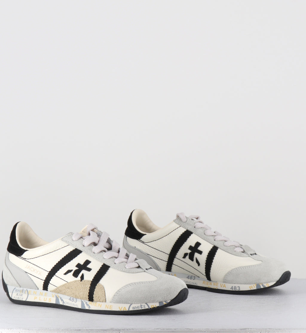 Sneakers en cuir blanc et noir - JACKYX25D 8222